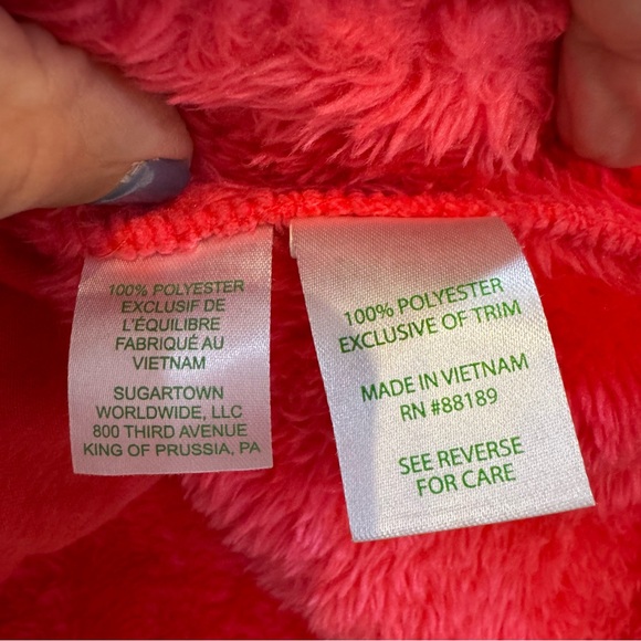 Lilly Pulitzer Skipper Sherpa Popover Zip in Ruby Red (coral) size Medium - Picture 4 of 5